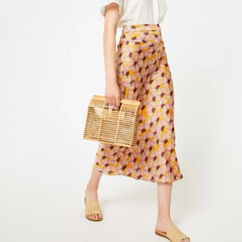 Free People Normani‎ printed bias cut skirt